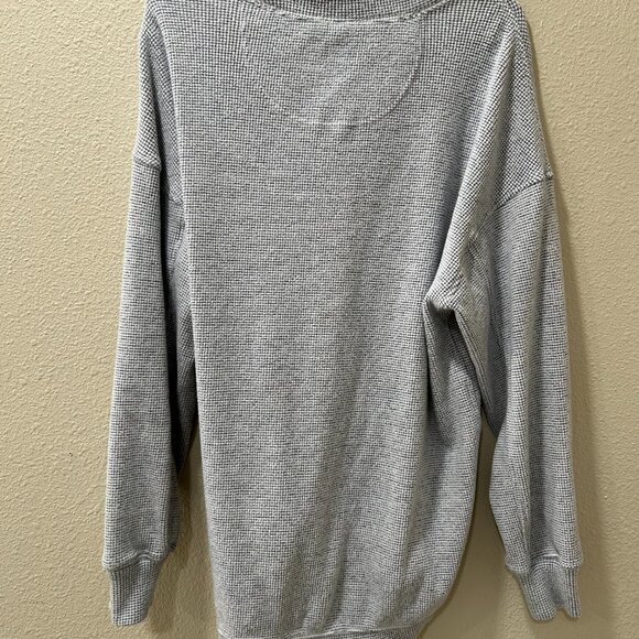 Gray Waffle Oversized Aerie Crewneck - Picture 2 of 3